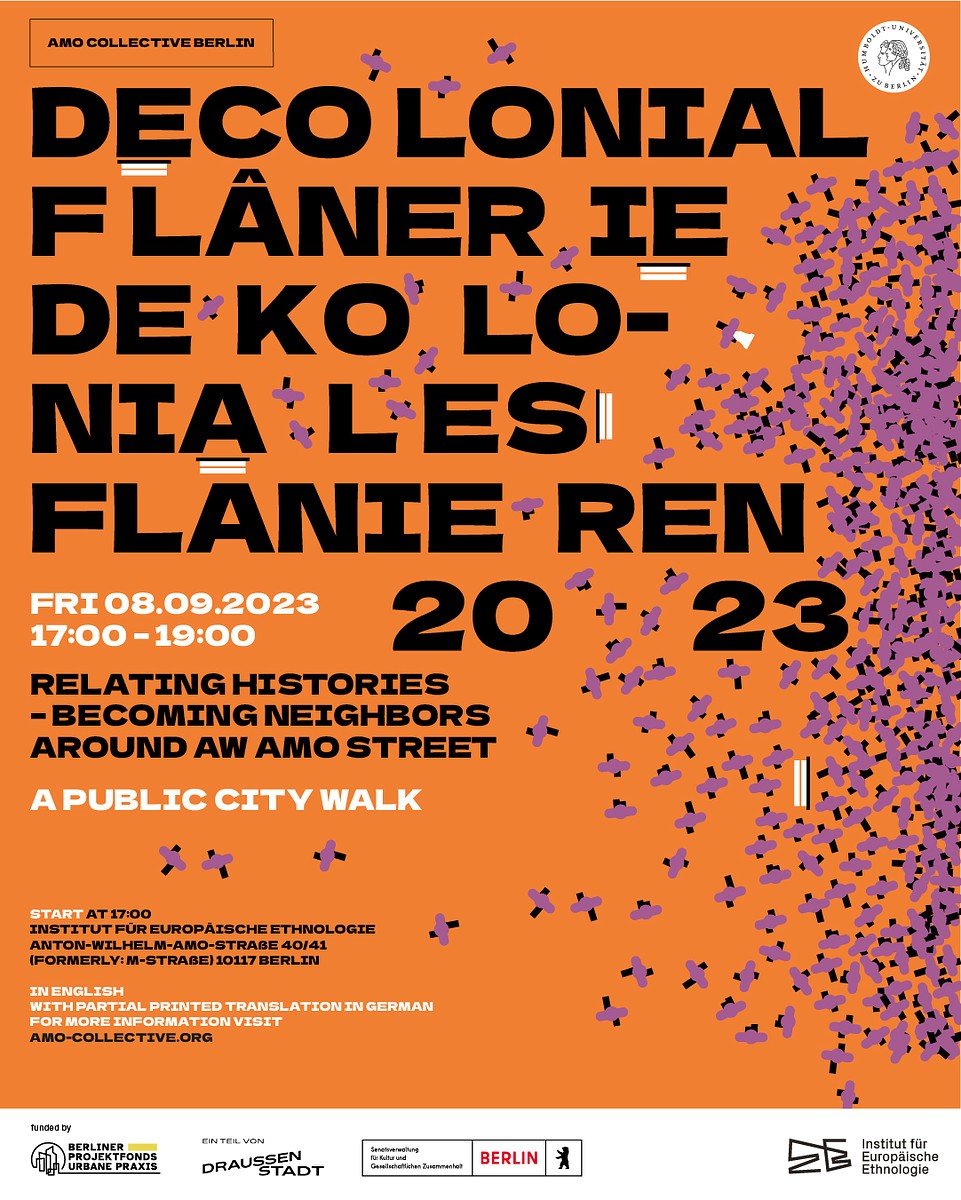 Das Plakat der Veranstaltung "Dekoloniales Flanieren 2023"